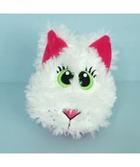 Baby Stuffies Whisper The Cat White Pink Bow Ears Plush Stuffed Animal B... - £15.56 GBP