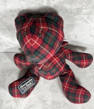 Abercrombie &amp; Fitch Sitting Tartan Plaid Flannel Bear Stuffed Toy Plush Red - $28.66