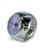 WATCH RING Finger Stretch Band Chrome Time Jewelry NEW Large Number Purp... - $130.10 MXN