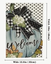 Welcome  - Blue Pumpkin Double Sided Garden Flag ~ 12&quot; x 18&quot; ~ NEW! - $12.17