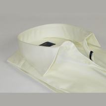 Men 100% Sateen Cotton Shirt Manschett Quesste Turkey Slim Fit 4010-09 Ivory image 3