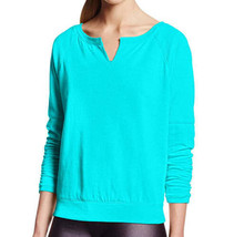 Calvin Klein Womens Performance Split Neck Distressed Sweatshirt Size Small,Blue - £38.87 GBP