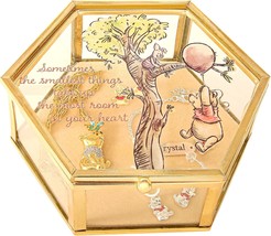 Disney Winnie The Pooh Jewelry Box - Glass Jewelry Case With Pooh And Piglet - £48.60 GBP