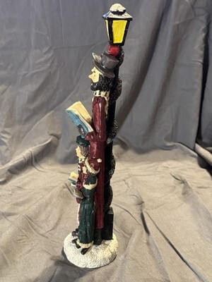 Vintage Albert E. Price Carolers Figure 11” Resin Family Singing by Lamp Post Item image 4