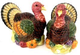 Vintage Turkey Salt And Pepper Shakers Colorful 1997 YH MARKED Holiday B... - $24.74