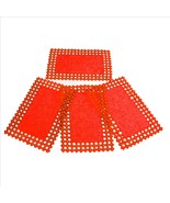 Las Estrellas Set of 4 Place Mats 12x18 inches Red &amp; Gold Embroiderie - $272.54 MXN