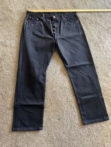VTG LEVIS 501 MADE IN USA BLACK DENIM JEANS MENS 40x30, Button- Fly, USA - £87.07 GBP
