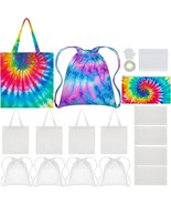 Silkfly 12 Pcs Cotton Bags Set for Tie Dye Kit 3 Style Cotton Tote Draws... - $949.71 MXN