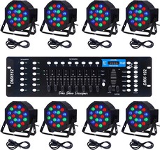 Co-Z Led Stage Lights Dmx, 8 Pcs. 18X3W Rgb Par Can Lights Set With Remote - £254.64 GBP