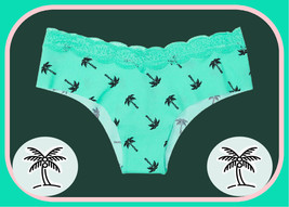M L XL XXL Teal Aqua Black Palm Lace Waist PINK Victorias Secret Cheekster Panty - £8.78 GBP