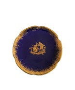 Limoges France Miniature Plate Courting Couple Colbalt Blue Gold - $285.10 MXN