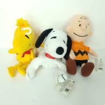 Charlie Brown Woodstock Snoopy Beanbag Plush Toy 7&quot; Applause Lot 3 With ... - $24.74