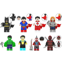 8Pcs Marvel Super Hero Invincible Hulk Onmi-Man Punk Spide-Man Minifigure Blocks - £18.64 GBP