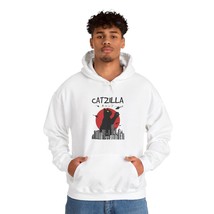 funny cat zilla animal lovers Unisex Heavy Blend Hooded Sweatshirt humor... - $33.56+