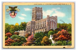 Cadet Chapel US Military Academy West Point New York NY Linen Postcard Y10 - £2.30 GBP