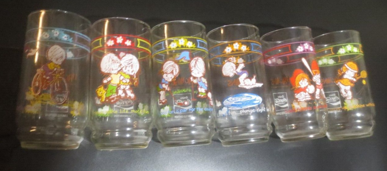 Primary image for Enjoy Coca-Cola Set of 6  Urchines Limited Edition Glasses   16 0z 1976