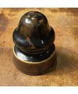 Ceramic Porcelain Insulator Brown Marbled Glazed Vintage - $17.91