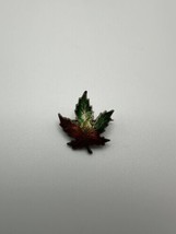 Vintage Sterling Silver Enamel Canadian Maple Marijuana Leaf Lapel Pin - £23.81 GBP