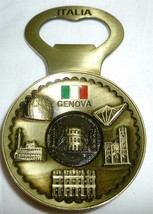 TRAVEL MEMORABILIA GENOA ITALY SOUVENIR REFRIGERATOR MAGNET BOTTLE OPENE... - £12.58 GBP