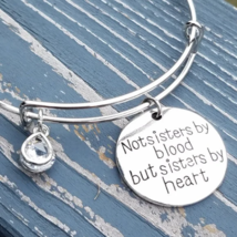 Not sisters by blood but sisters by heart bracelet, friend bracelet, charm - £16.03 GBP