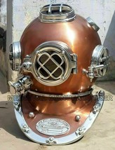 Copper Antique Scuba Diving Helmet US Boston Navy Mark V Deep Sea Marine Divers - £157.25 GBP