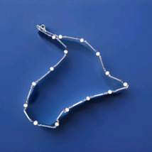Old Sterling Silver 925 Deco Pearl Necklace Vintage Antique Bar Chain 16... - $122.55