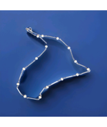 Old Sterling Silver 925 Deco Pearl Necklace Vintage Antique Bar Chain 16... - $2,258.41 MXN