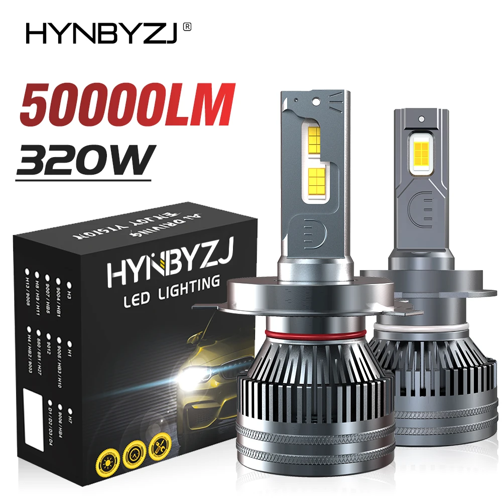 Hynbyzj H7 Led Headlights 50000LM H1 H4 H8 H9 H11 HB3 HB4 HIR2 Led Bulb 9005 900 - £190.34 GBP