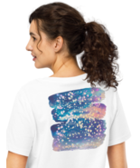 Women’s Organic Ribbed Neck T-Shirt – Back Print White - $54.99