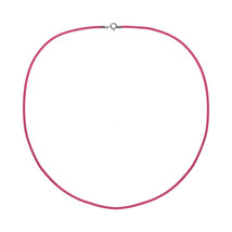 Simple 1.5mm Fuchsia Rubber Chord w/ Sterling Silver Clasp Necklace - £6.93 GBP