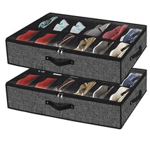 Under Bed Shoe Storage Organizer For Closet Fits 24 Pairs-Sturdy Underbe... - £30.36 GBP