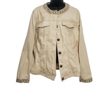 Jewel Trim Jacket size 14-16 beige Denim - £20.52 GBP