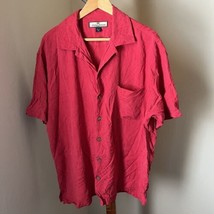 Tommy Bahama Mens Large 100% Silk Hawaiian Camp Shirt Red Floral - $29.69