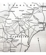 Map 1866 Civil War Sherman Savannah To Goldsborough Victorian Military DWY7 - $56.16 CAD
