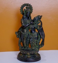 Large Radha Krishna Brass Statue | Vintage 23” Tall Radha Krishna Sculpture - £1,024.70 GBP