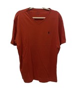 POLO RALPH LAUREN Men&#39;s Short Sleeve Solid RED V-Neck T-Shirt Blue Logo ... - $14.15 CAD