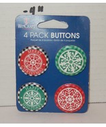 WinCraft Christmas xmas 4 Pack of Small buttons Red Green Happy Holidays... - $180.63 MXN