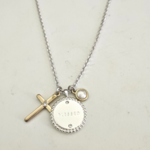 Lucky Brand BLESSED Charm Necklace Silver Tone 19” - £18.92 GBP