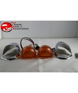 Guide Style Headlight Chrome LED Turn Signal Marker Lights Housing Amber... - $102.04 CAD