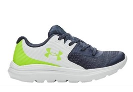 UNDER ARMOUR Boy&#39;s OUTHUSTLE AL running shoes size 6.5Y gray lime sneakers - £33.08 GBP