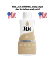 New Rit All Purpose Liquid Dye Tan Bronce 8 oz Bottle Cotton Wool Nylon USA Ship - £13.14 GBP