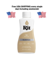 New Rit All Purpose Liquid Dye Tan Bronce 8 oz Bottle Cotton Wool Nylon ... - $318.93 MXN