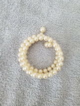 Vintage Faux Pearls Strand Stretch Bracelet Bangle - £11.16 GBP