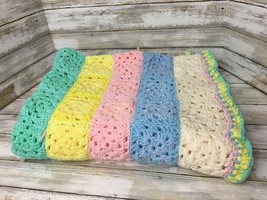 Soft Pastel Easter Handmade Baby Afghan or Lap Blanket 48&quot;L x 36&quot;W - £10.01 GBP