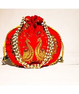 Rajasthani Potli Bag |Stylish Bag Women | Ethnic Handbags Embroidery red - €21,11 EUR