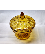 Vintage Anchor Hocking FAIRFIELD Amber Pedestal Covered Candy Dish - MINT - $28.56 CAD