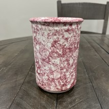 Bear Pottery Studio Pink Sponge Ware Pottery  Flower Vase 5.5” - $19.79