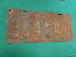 Great VIRGINIA License Tag 1941  .... 364-544 - £55.63 GBP