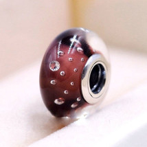 Purple Effervescence Fizzle Murano Glass Charm Bead For European Bracelet - $9.99