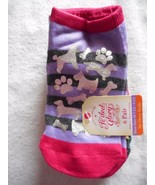 Girls Faded Glory No Show Socks 6 Pair Dogs &amp; Bones Size Medium Shoe Sz ... - $185.12 MXN